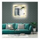 Ver imagem 7 de Espelho Jateado Quadrado Iluminado com Led Quente e Touch 80x80cm