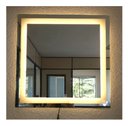 Ver mais imagens de Espelho Jateado Quadrado Iluminado com Led Quente e Touch 80x80cm