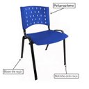 Ver imagem 2 de Kit 10 Cadeiras Plásticas 04 Pés - Cor Azul - 24003