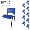 Ver imagem 1 de Kit 10 Cadeiras Plásticas 04 Pés - Cor Azul - 24003