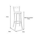Ver imagem 3 de Kit 2 Banquetas Atlanta Cromadas Branco Lilies Móveis