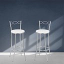 Ver imagem 2 de Kit 2 Banquetas Atlanta Cromadas Branco Lilies Móveis