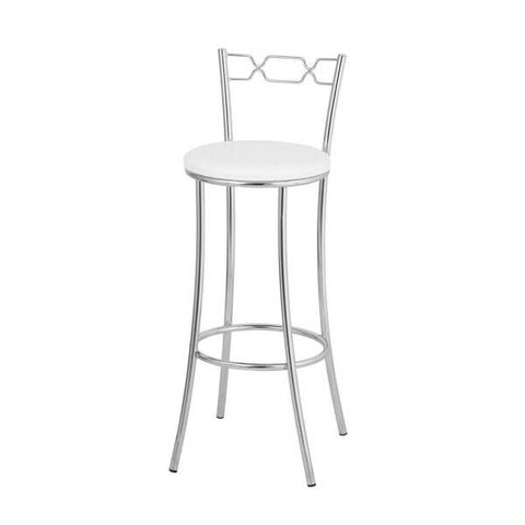 Kit 2 Banquetas Atlanta Cromadas Branco Lilies Móveis