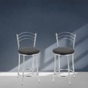 Ver imagem 2 de Kit 2 Banquetas Atenas Cromadas Preto Lilies Móveis