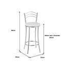 Ver imagem 3 de Kit 2 Banquetas Bagda Cromadas Branco Lilies Móveis