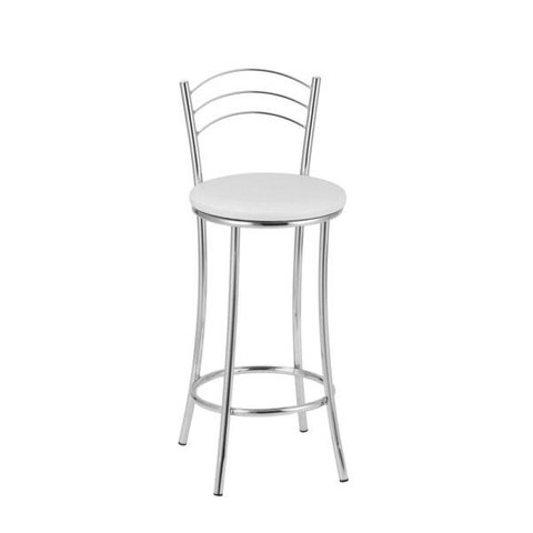 Kit 2 Banquetas Bagda Cromadas Branco Lilies Móveis