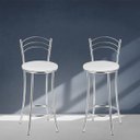 Ver imagem 2 de Kit 2 Banquetas Bagda Cromadas Branco Lilies Móveis