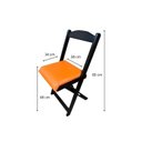 Ver imagem 3 de Kit 5 Jogos de Mesa Dobráveis 70x70cm com 20 Cadeiras Madeira Maciça Imbuia Preto/Laranja