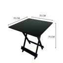 Ver imagem 4 de Kit 5 Jogos de Mesa Dobráveis 70x70cm com 20 Cadeiras Madeira Maciça Imbuia Preto/Laranja