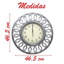 Ver imagem 2 de Relógio de Parede Decorativo Grande Prata Sala Escritório 46,5cm