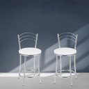 Ver imagem 2 de Kit 2 Banquetas Kiev Cromadas Branco Lilies Móveis