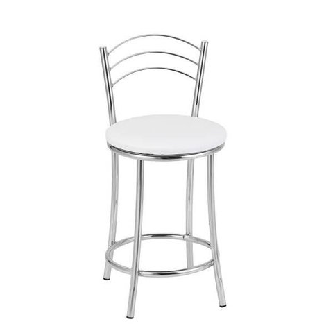 Kit 2 Banquetas Kiev Cromadas Branco Lilies Móveis