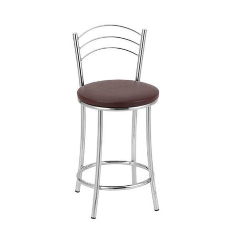 Kit 2 Banquetas Esparta Cromadas Marrom Lilies Móveis