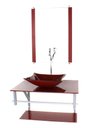 Ver imagem 2 de GABINETE DE VIDRO PARA BANHEIRO 60CM AC CUBA RETANGULAR VERMELHO CEREJA FULL