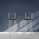 Ver imagem 2 de Kit 2 Banquetas Sidney Cromadas Preto Lilies Móveis