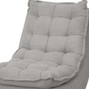 Ver imagem 4 de Kit Poltrona Decorativa Melissa com Balanço Gangorra Estofada e Puff em Bouclê:bouclê Cinza Claro