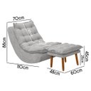 Ver imagem 5 de Kit Poltrona Decorativa Melissa com Balanço Gangorra Estofada e Puff em Bouclê:bouclê Cinza Claro