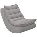 Ver imagem 1 de Kit Poltrona Decorativa Melissa com Balanço Gangorra Estofada e Puff em Bouclê:bouclê Cinza Claro