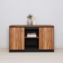 Ver imagem 7 de Estação de Trabalho Escritório 4 Lugares 240x120cm com Armário Yescasa Nogal/Preto