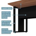 Ver imagem 4 de Estação de Trabalho Escritório 4 Lugares 240x120cm com Armário Yescasa Nogal/Preto