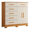 Ver imagem 5 de Guarda Roupa Casal Triton Plus 11 Portas com Espelho e Cômoda Xangai Cinamomo Off White - Móveis Alb