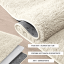 Ver imagem 3 de Kit Tapete Pelo Alto Felpudo Peludo Macio Anti Derrapante Alérgico Pérola Nude 40 x 60 cm