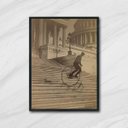 Ver imagem 1 de Quadro Fotografia Homem Antigo De Bicicleta 24X18Cm 001