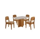Ver imagem 2 de Conjunto Sala de Jantar Mesa Moscou Tp Vidro Canto Copo com 4 Cadeiras Cleo