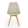 Conjunto 16 Cadeiras de Jantar Eames Wood Leda Design Estofada - Nude - 4