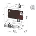 Ver imagem 5 de Painel Tv 55" Suspenso 1,40m com Luzes Led e Espelhos Tb106e Pradel Móveis-off White/freijó