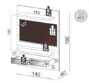 Ver imagem 5 de Painel Tv 55" Suspenso 1,40m com Luzes Led e Espelhos Tb106e Pradel Móveis-off White/freijó