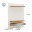 Ver imagem 4 de Painel Tv 55" Suspenso 1,40m com Luzes Led e Espelhos Tb106e Pradel Móveis-off White/freijó
