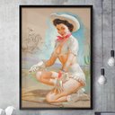 Ver imagem 1 de Quadro Decorativo Mulher Boiadeira-34x49Cm