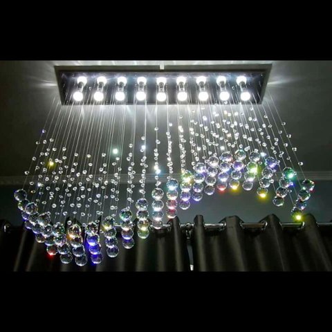 Lustre de Cristal Verdadeiro 100x20 Cm Modelo Onda Ilustre Cristais