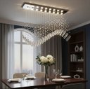 Ver imagem 2 de Lustre de Cristal Verdadeiro 100x20 Cm Modelo Onda Ilustre Cristais