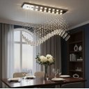 Ver imagem 2 de Lustre de Cristal Verdadeiro 100x20 Cm Modelo Onda Ilustre Cristais