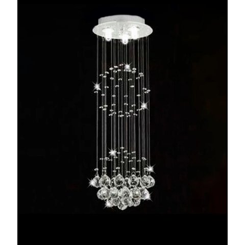 Lustre Plafon Cristal Verdadeiro K9 Redondo Bola Globo Ilustre Cristais
