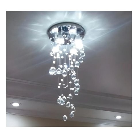 Lustre de Cristal Verdadeiro Redondo 70 Cm de Altura
