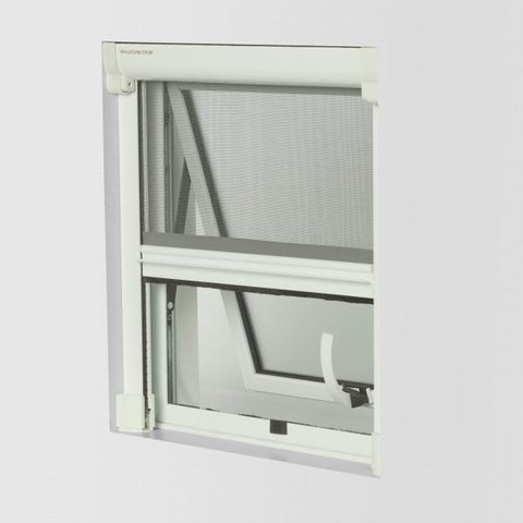 Kit Tela Mosquiteiro Recolhível para Janela 0,85m X 0,85m Branca