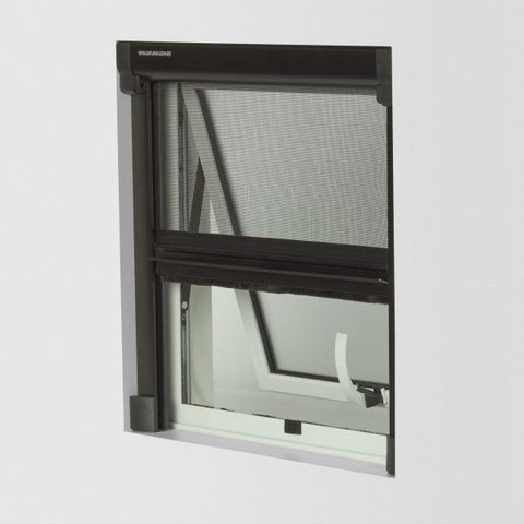 Kit Tela Mosquiteiro Recolhível para Janela 1,25m X 1,05m Preta