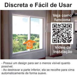 Kit Tela Mosquiteiro Recolhível para Janela 1,25m X 1,05m Preta - 2