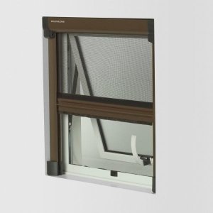 Kit Tela Mosquiteiro Recolhível para Janela 1,25m X 1,05m Bronze