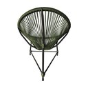 Ver imagem 2 de Cadeira Acapulco Alumínio Preto Corda Náutica Verde Musgo