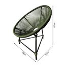 Ver imagem 3 de Cadeira Acapulco Alumínio Preto Corda Náutica Verde Musgo