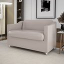 Ver imagem 2 de Sofá Namoradeira Tilla Confortável Courino – Balaqui Decor Cor:Bege