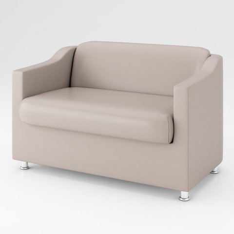 Sofá Namoradeira Tilla Confortável Courino – Balaqui Decor Cor:Bege