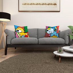 Kit 2 Almofadas Cheias 40cm X 40cm Decorativas Estampadas Digital Sala Sofá Quarto Pop Bicho - 2