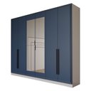 Ver imagem 1 de Guarda-Roupa Lorient 6 Portas 4 Gavetas com Espelho Branco/Azul - Panorama Móveis