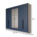 Ver imagem 2 de Guarda-Roupa Lorient 6 Portas 4 Gavetas com Espelho Branco/Azul - Panorama Móveis