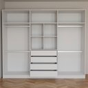 Ver imagem 6 de Guarda-Roupa Lorient 6 Portas 4 Gavetas com Espelho Branco/Azul - Panorama Móveis